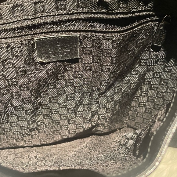 🔥Authentic Gucci Black on black shoulder bag suede and leather 001 4052 - Picture 11 of 16